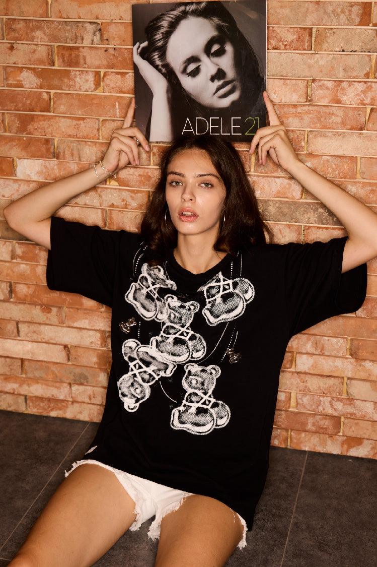 Saucy Bear Necklace T-Shirt - sauce